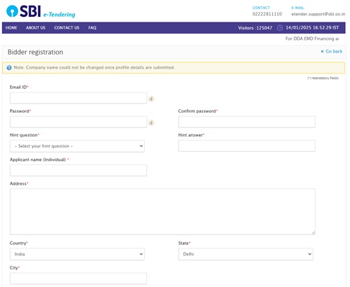 DDA Special Housing Scheme Bidder Registration