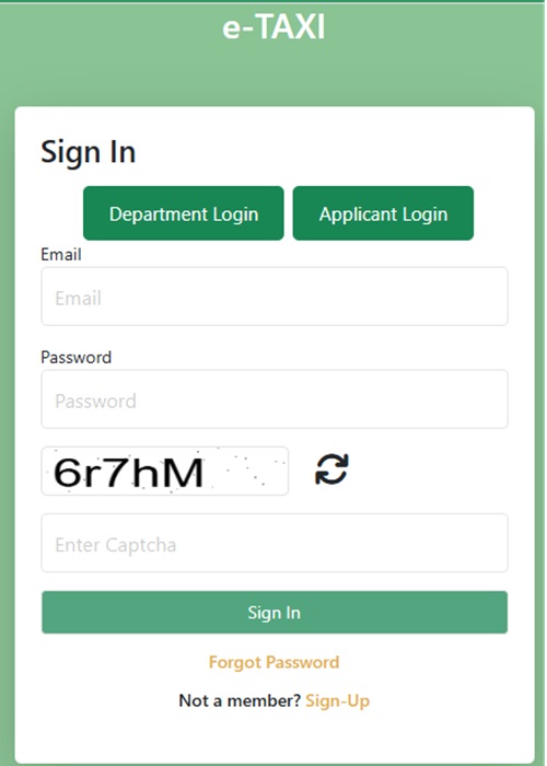 HP E Taxi Self Driving Login